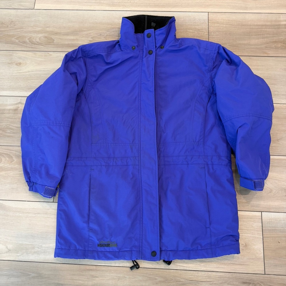 Eddie Bauer Thinsulate Jacket Women S Purple Vintage 90s Ski Coat Winter Nylon